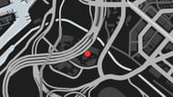The exact coordinates of La Puerta Weed Stash location in GTA 5 (Image via Rockstar Games)